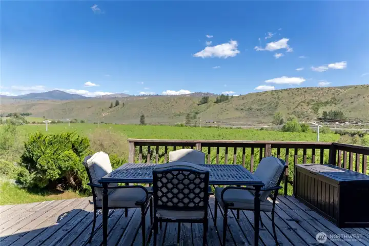 1 of 2 deck areas overlooking valley