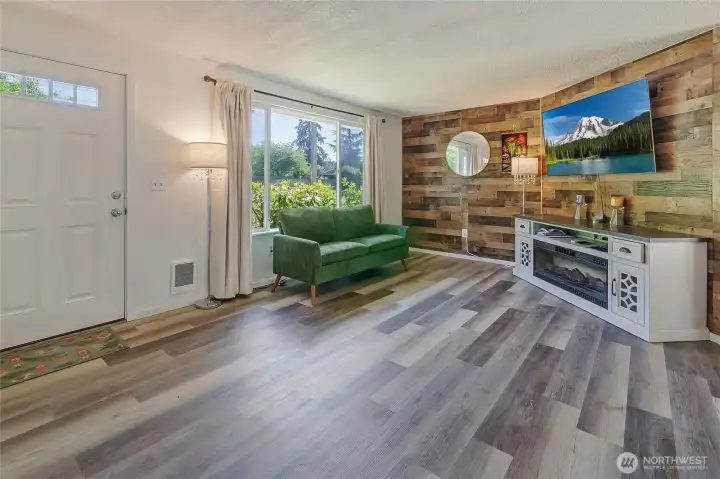 Good sized updated family room with new paint and flooring