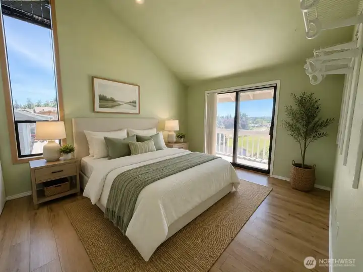 Here is 1 of the upstairs bed rooms virtually staged. Here is 1 of the upstairs bed rooms virtually staged.