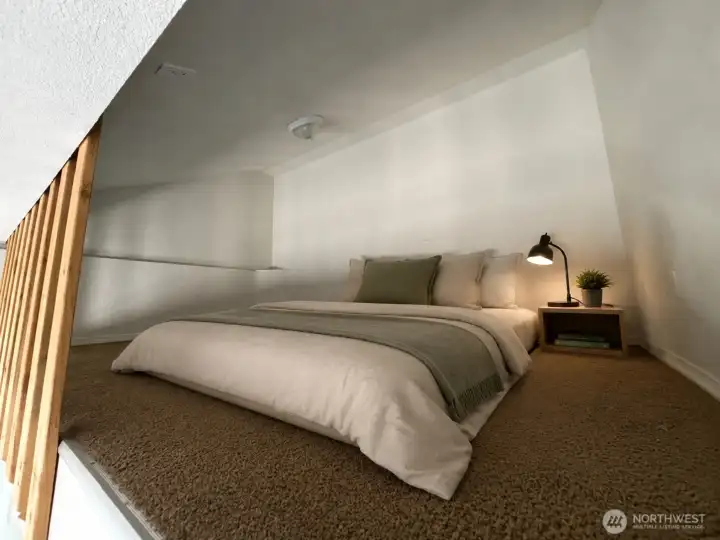 Small lofted bed area Small lofted bed area
