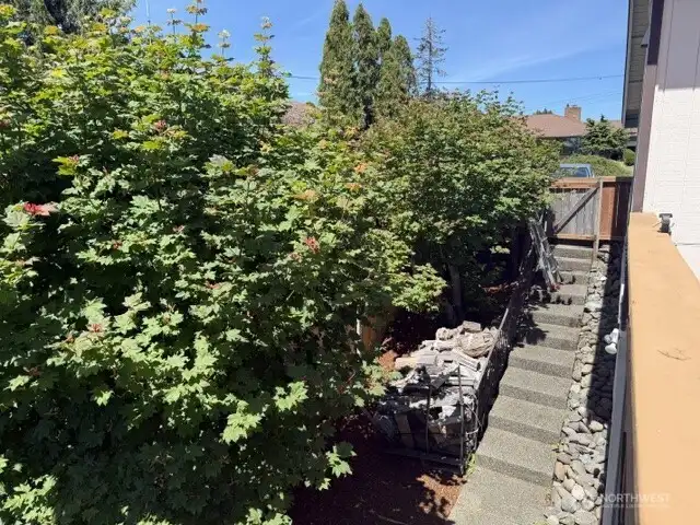 Stairs to back yard & studio entrances Stairs to back yard & studio entrances