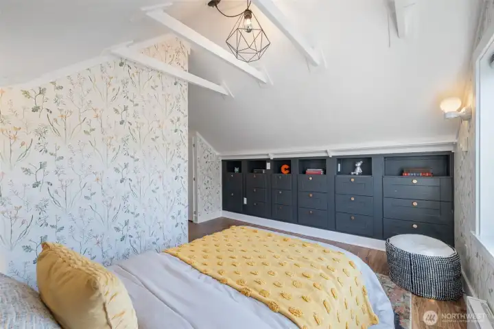 Excellent built-ins in this room as well and there is a full closet around the corner.