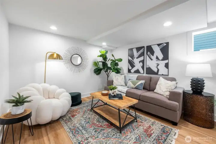 The lower level is fully finished and ready to be your flex/chill hangout space.