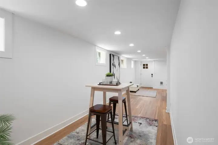 Game room space or perfect for exercise equipment. Also notice the windows on the lower level brings soe good light downstairs.