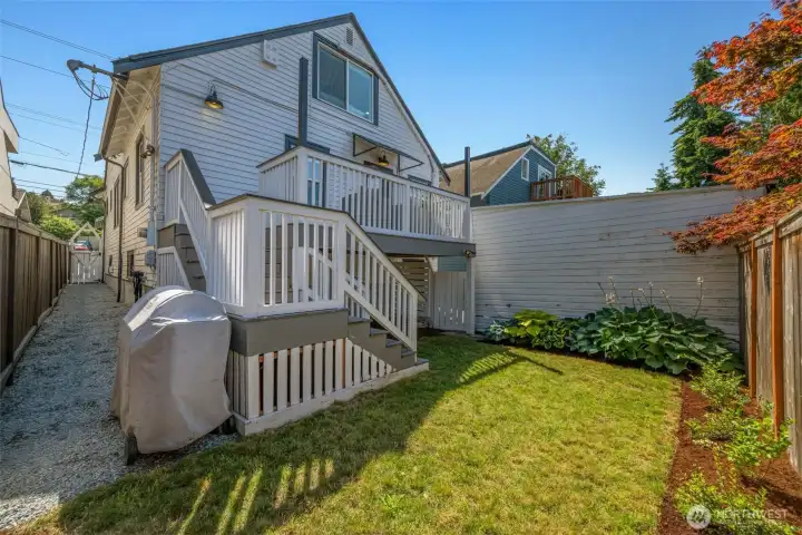 The yard is fully fenced from both sides.