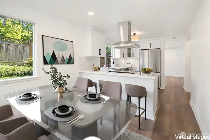 Virtually staged kitchen