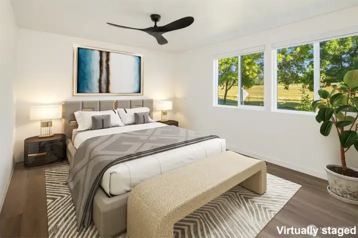Virtually staged. Spacious primary suite retreat.