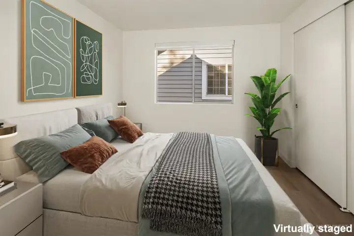 Virtually staged. Secondary bedroom.