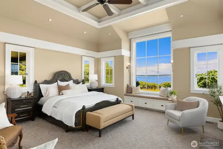 This is the primary bedroom on the main floor on the north wing... where it's quiet and peaceful, with captivating views... This is the primary bedroom on the main floor on the north wing... where it's quiet and peaceful, with captivating views...