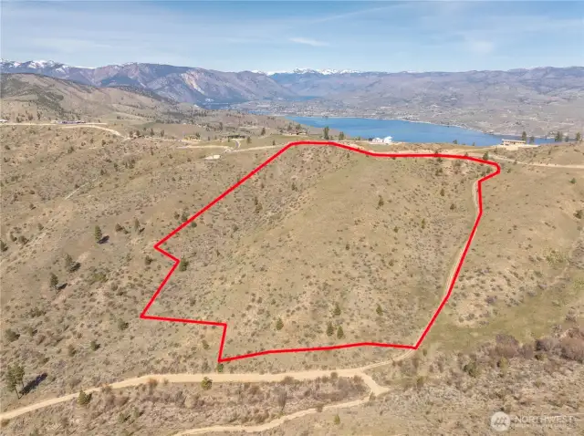 Outline of parcel facing West.