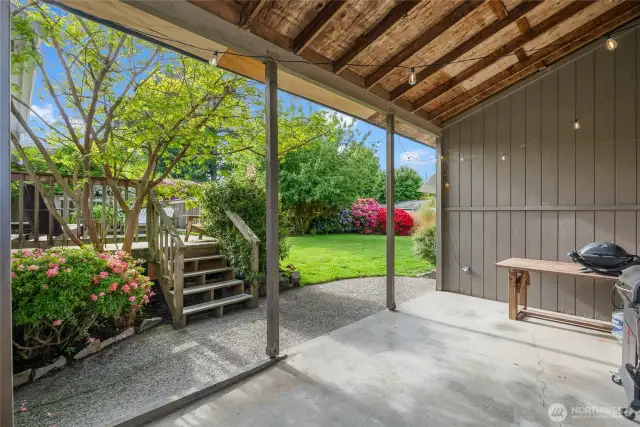 Covered outdoor area for BBQ or small RV