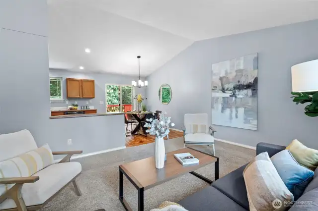 Living, Dining rooms and Kitchen
