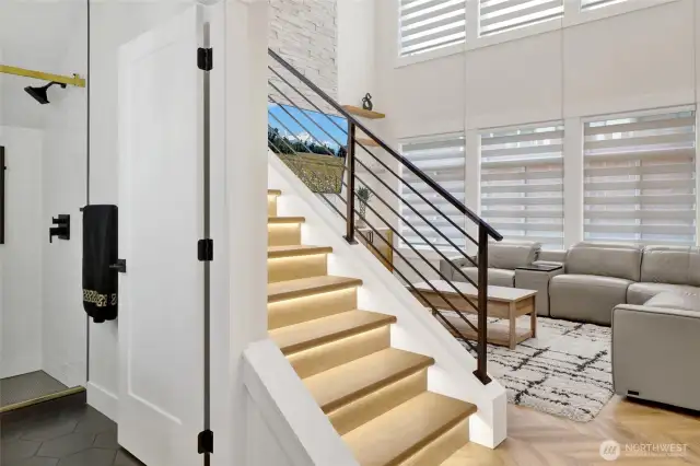 lighted stairs