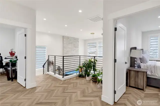 top of stairs loft area