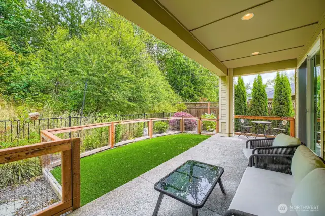 built in patio lights, fully fenced and greenbelt