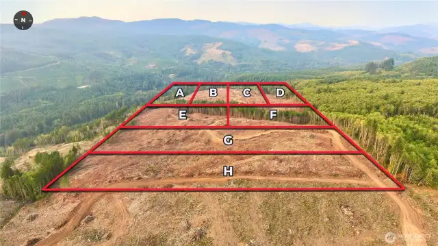 Overhead view with approximate boundaries in red.