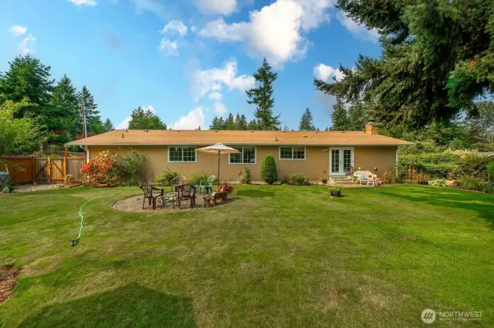 Back yard is fenced and gated and offers a great place to unwind after a long day.