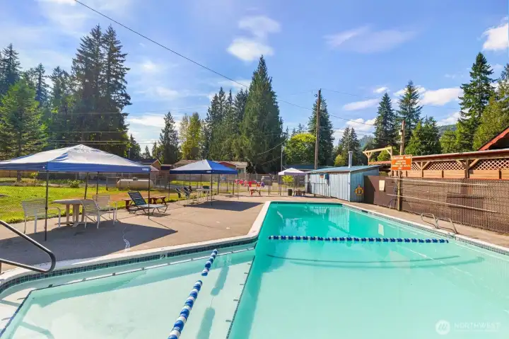 Community pool and bathrooms/showers