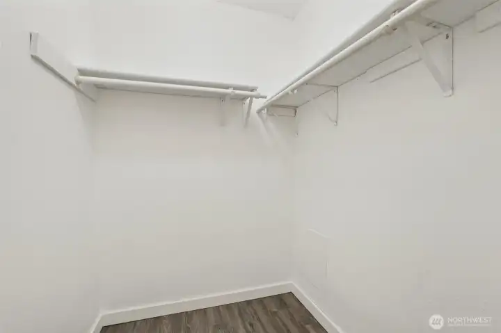 Walk-in closet in the second bedroom.