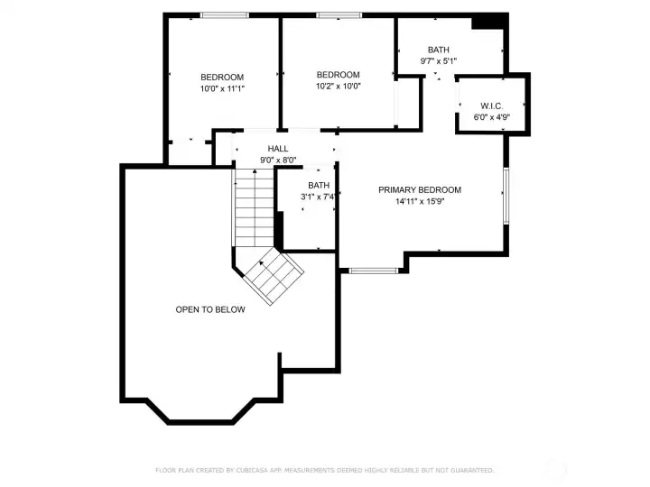 Upper level floor plan