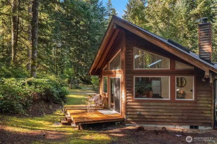 Back deck is an inviting place to catch the morning sun!