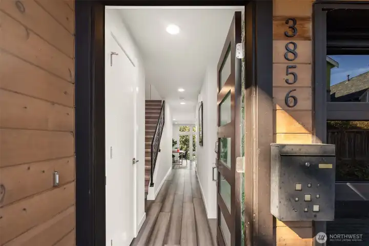 Entry with powder room