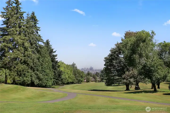 Enjoy the expansive city and mountain views throughout the property. Golf course features 9 fairways and 18 tee boxes. Full golfing benefits for two resident homeowners are now included in the HOA dues!