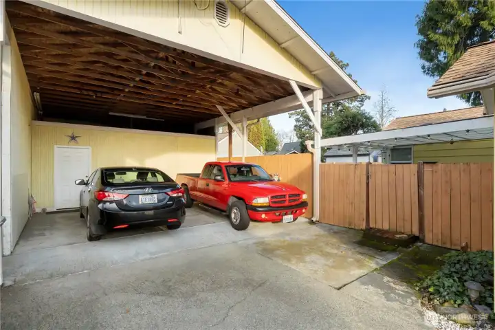 RV Carport with Custom Shed Behind