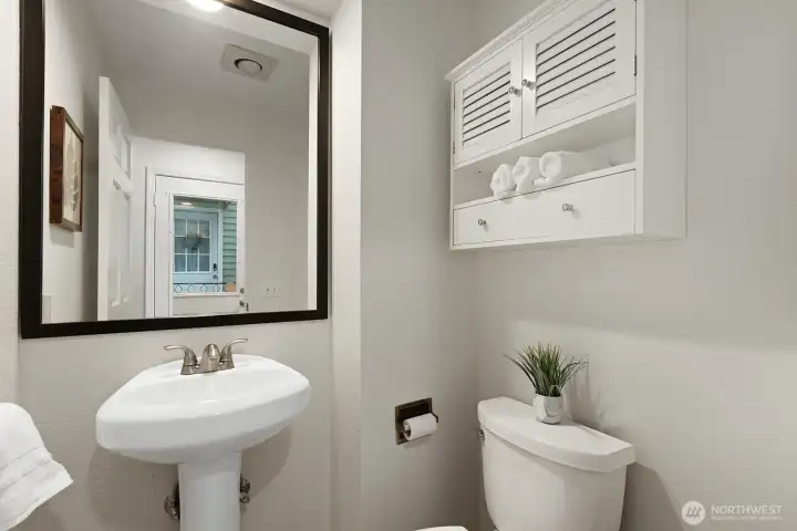 Half bathroom on main level.