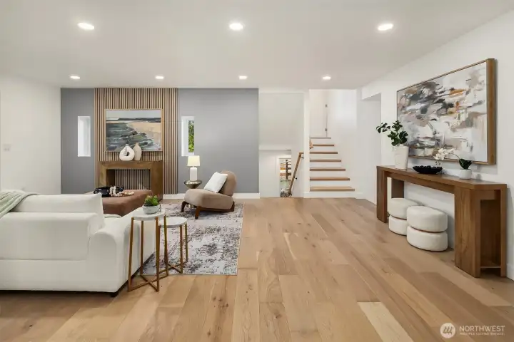 Main floor living room gives you a well lit space to design into your own.