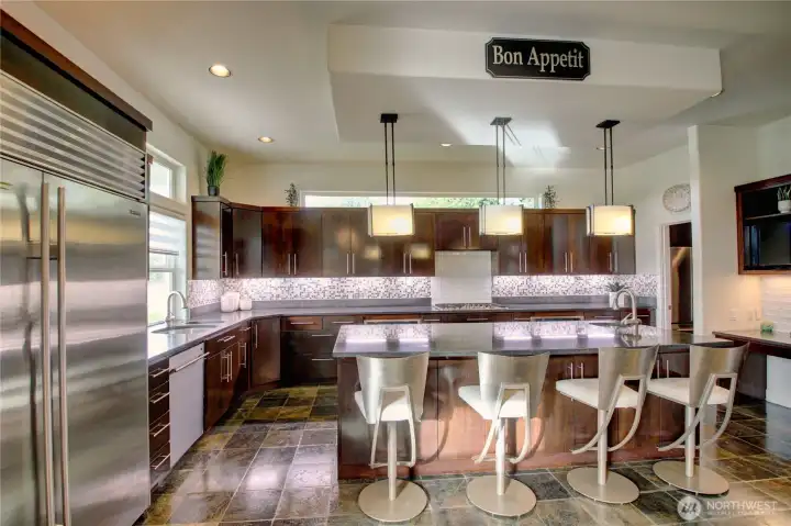 Kitchen with subzero refrigerator