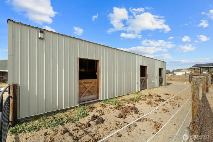 3 run-out stalls off the large shop.