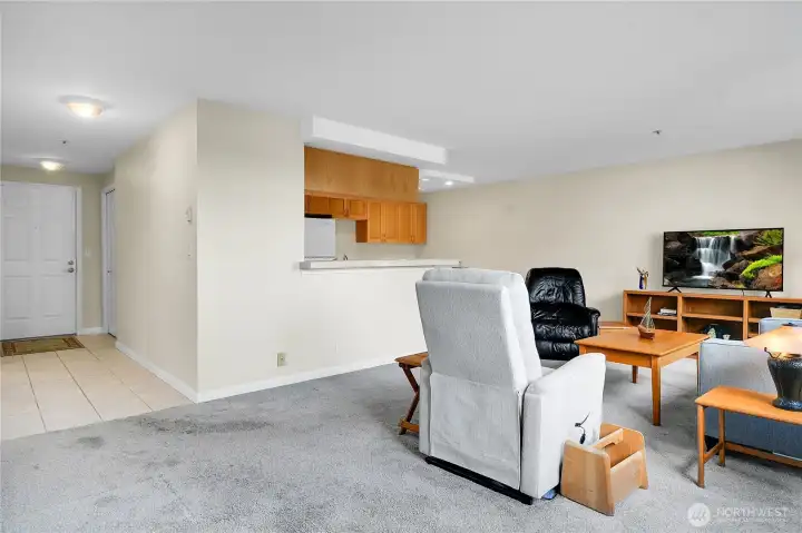 View of livingroom from the deck door