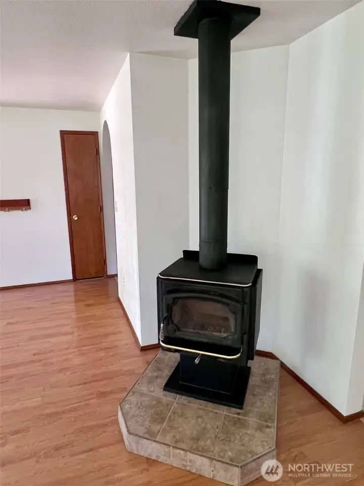 Free standing wood stove keeps home toasty warm in the winter