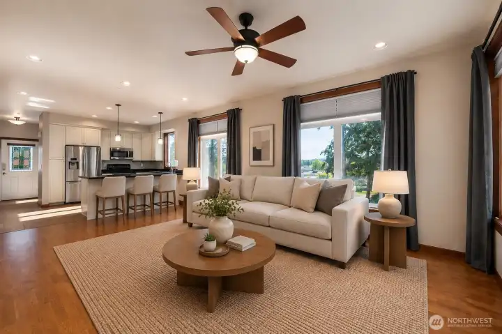 Open concept living/dining/kitchen