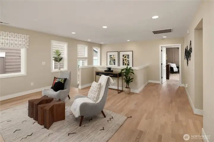 Media room/loft space perfect for game nights and sleepovers. Media room/loft space perfect for game nights and sleepovers.