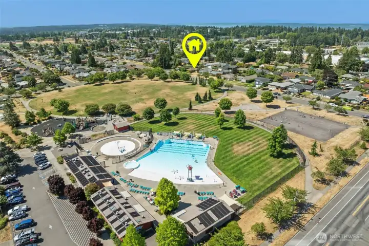 A bird's-eye view shows just how close home is to one of Tacoma's favorite neighborhood parks. A bird's-eye view shows just how close home is to one of Tacoma's favorite neighborhood parks.