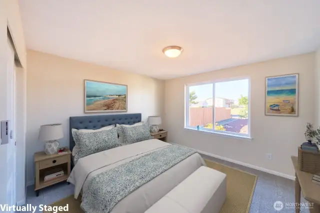 Guest bedroom faces west