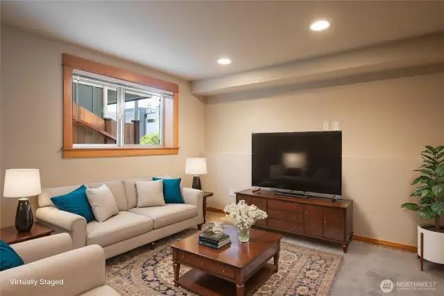 Lower level media room or 3rd bedroom