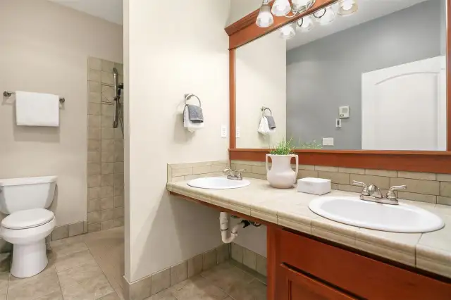 3/4 bathroom off primary bedroom.