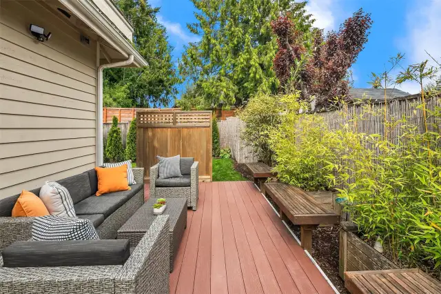 Side deck that leads to backyard.