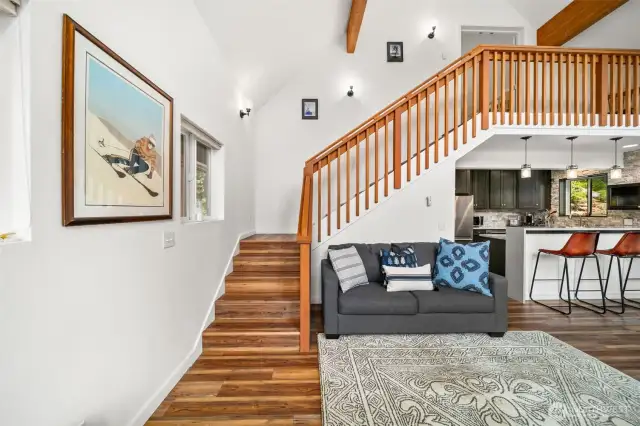Great room to stairs.