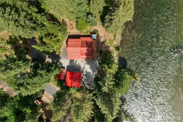 Aerial of property and improvements.