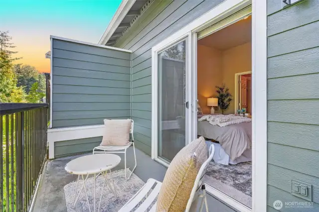 Private patio off the primary bedroom, perfect for enjoying Kenmore’s fresh air.