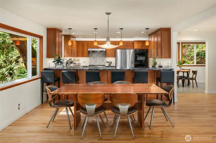 A beautifully staged dining room - enjoy a dinner party of any size.