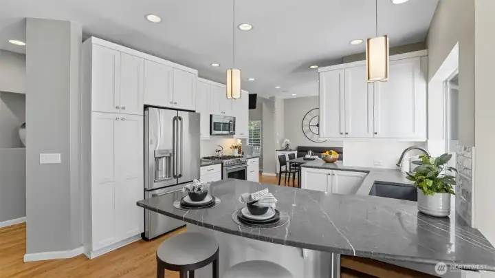 The home was designed with ample storage in mind.  Gorgeous lighting throughout.
