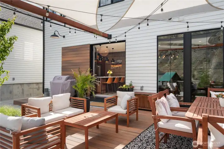 Plenty of room to relax or entertain. Large french doors open up to the deck for easy flow for indoor/outdoor living.