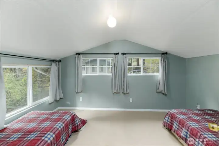 Bedroom above shop with views