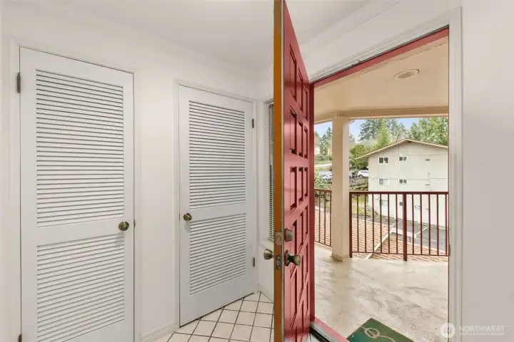 2 large entry closets.