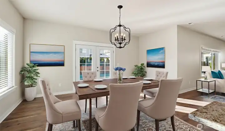 Dining area. (virtually staged)